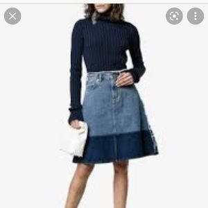 Acne. size 40. 2 tone denim A-line skirt